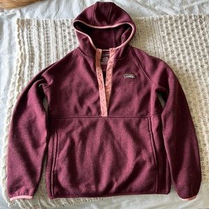 LL Bean Fleece Snap Pullover button up